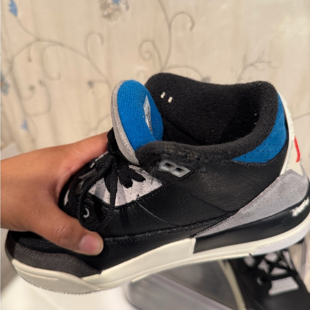 Stylish Kids Black and Blue Sneakers - Picture 9 of 10